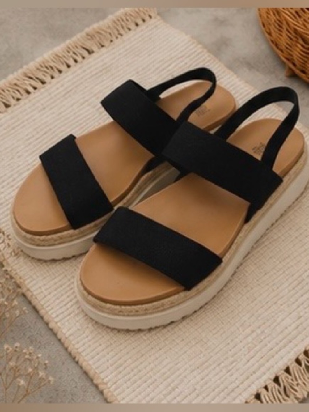 Wild Fable Black Platform Espadrille Sandals Size 9.5 - Picture 2 of 7